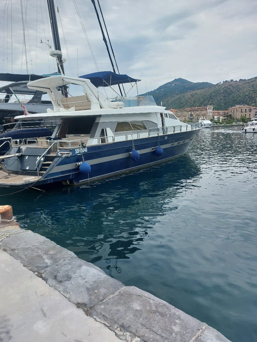 Nikole K moored in Acciaroli
